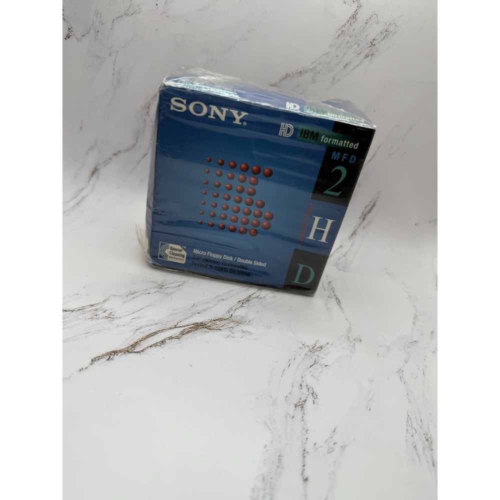 NEW SEALED Sony 2HD Floppy Diskettes, IBM Formatted, 1.44 MB, 3.5 Inch, 10 Pack